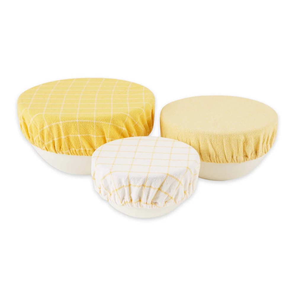 Yarrow Yellow Bowl Covers Set of 3